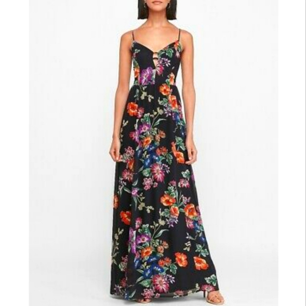 FLORAL CUT-OUT MAXI DRESS - Picture 4 of 4